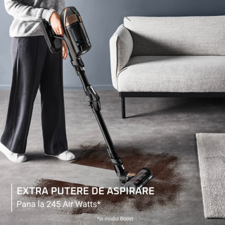 Aspirator vertical fara fir Rowenta X-Force Flex 15.60 Animal RH99F3WO, 550W, 2 baterii cu autonomie de cate 80 min, Tehnologie flex, display control, accesorii animal care, stație încarcare, recipien [5]