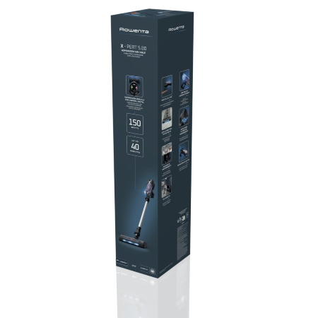Aspirator vertical fara fir Rowenta X-Pert 5.80 RH5A31E0, 150 W, autonomie de pana la 40 minute, iluminare LED, sistem Digital Control, greutate redusa, filtrare pana la 99%, violet & argintiu [12]