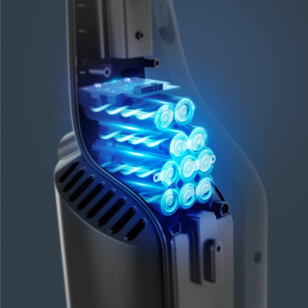 Aspirator vertical Rowenta Air Force Light RH6543WH, autonomie max 30 min, iluminare cu led, recipient 0.65L, filtru spuma, Rosu [8]
