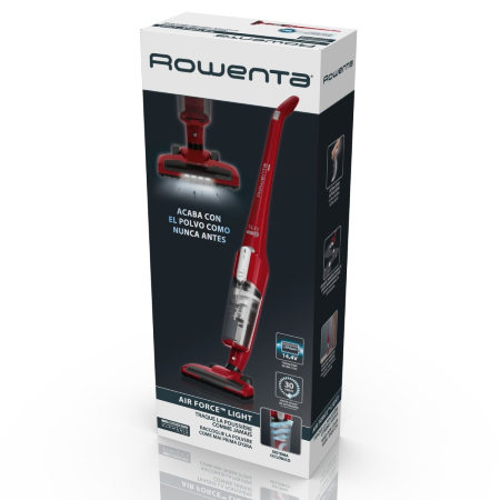 Aspirator vertical Rowenta Air Force Light RH6543WH, autonomie max 30 min, iluminare cu led, recipient 0.65L, filtru spuma, Rosu [4]