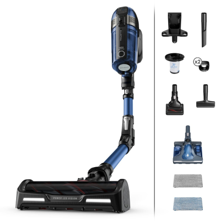 Aspirator vertical Rowenta X-Force Flex 12.60 Aqua RH98C0WO, 320 W, 0.9 l, Autonomie 45 minute, mop Aqua, Albastru/Negru [0]