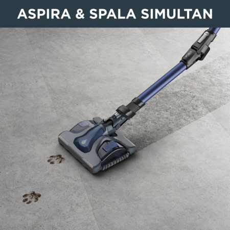 Aspirator vertical Rowenta X-Force Flex 12.60 Aqua RH98C0WO, 320 W, 0.9 l, Autonomie 45 minute, mop Aqua, Albastru/Negru [6]