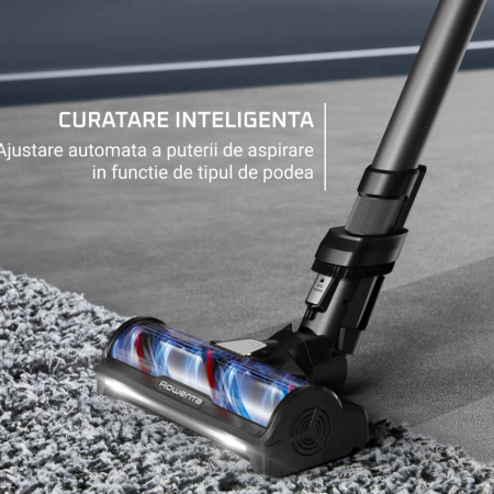 Aspirator vertical Rowenta X-Force Flex 12.60 NEO RH9L42WO, 380W, autonomie 60 min, perie cu LED, panou de control, recipient praf 0.65L, perie Animal Turbo, perie textile, verde & negru [6]