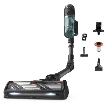 Bucatarie - Aspirator vertical Rowenta X-Force Flex 12.60 NEO RH9L42WO, 380W, autonomie 60 min, perie cu LED, panou de control, recipient praf 0.65L, perie Animal Turbo, perie textile, verde & negru