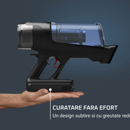 Aspirator vertical Rowenta X-Force Flex 12.60 NEO RH9LC1WO cu mop, 380W, autonomie 60 min, panou de control, recipient praf 0.65L, albastru & negru [4]