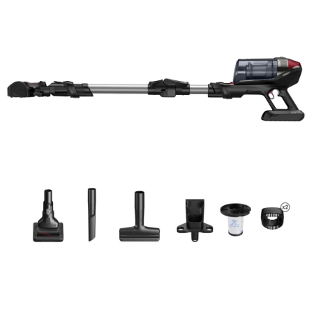 Aspirator vertical Rowenta X-Force Flex 12.60 RH98A7WO, 320W, 25.2V, capacitate praf 0.9L, autonomie 45 minute, perie animal turbo, gri & rosu [9]