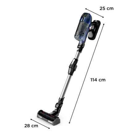 Aspirator vertical Rowenta X-Force Flex 14.6 Aqua RH99C3WO, 480 W, 200 AW, autonomie 70 minute, functie Boost, tub flexibil, iluminare LED, ajustare automata a puterii, sistem Aqua, gri & albastru [12]