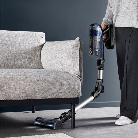 Aspirator vertical Rowenta X-Force Flex 14.6 Aqua RH99C3WO, 480 W, 200 AW, autonomie 70 minute, functie Boost, tub flexibil, iluminare LED, ajustare automata a puterii, sistem Aqua, gri & albastru [7]