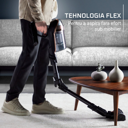 Aspirator vertical Rowenta X-Force Flex 15.60 Aqua RH99G3WO, 520W, 2 baterii cu autonomie de cate 80 min, tehnologie flex, display control, accesorii animal care, stație încarcare, recipient praf 0.9L [10]