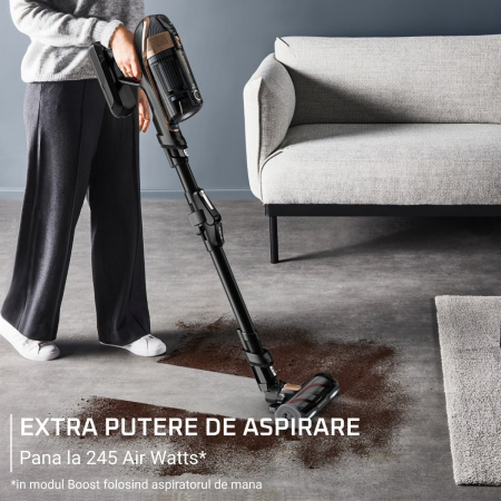 Aspirator vertical Rowenta X-Force Flex 15.60 Aqua RH99G3WO, 520W, 2 baterii cu autonomie de cate 80 min, tehnologie flex, display control, accesorii animal care, stație încarcare, recipient praf 0.9L [6]