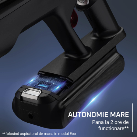 Aspirator vertical Rowenta X-Force Flex 16.60 Aqua RH9CD9E0, 780W, autonomie 120 min, tehnologie flex, display control, accesorii animal care, statie incarcare, recipient praf 0.65L, perie cu LED, roz [6]