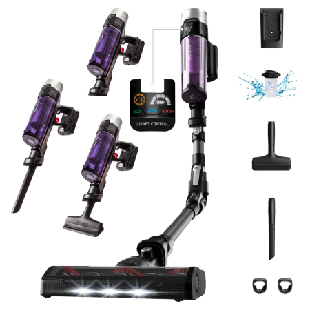 Aspirator vertical Rowenta X-FORCE FLEX 9.60 Allergy, RH2038WO, 200W, putere de aspirare 100 air watts,  autonomie pana la 45 minute, Negru/Violet [11]