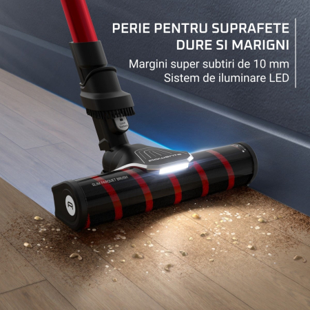 Aspirator vertical Rowenta X-Force Flex 9.60 Complete RH2099WO, 250W, 45 minute autonomie, 3 trepte de putere, perie covoare si podele dure cu LED, perie Animal Turbo, statie de incarcare, negru & ros [2]