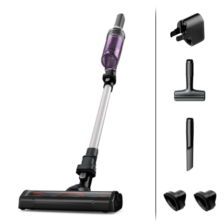 Bucatarie - Aspirator vertical Rowenta X-Nano RH1129WO, 0.5l, 16.8V, Autonomie maxima 40 min, Negru-Mov