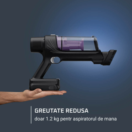 Aspirator vertical Rowenta X-Pert 7.60 RH6A31WO, 140 W, autonomie pana la 45 minute, perie cu iluminare LED, statie de incarcare cu suport accesorii, violet & negru [8]