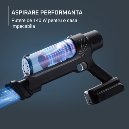 Aspirator vertical Rowenta X-Pert 7.60 RH6A73WO, 140 W, autonomie pana la 45 minute, perie cu iluminare LED, statie de incarcare cu suport accesorii, rosu & negru [9]