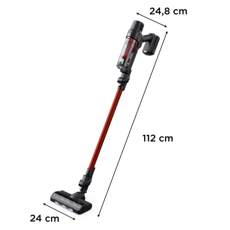 Aspirator vertical Rowenta X-Pert 7.60 RH6A73WO, 140 W, autonomie pana la 45 minute, perie cu iluminare LED, statie de incarcare cu suport accesorii, rosu & negru [5]