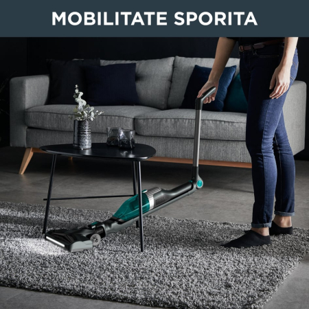 Aspirator vertical Rowenta X-Trem Compact 2 in 1 RH1239WO, 145W, autonomie 40 minute, filtrare 99%, Tehnologie Flex, recipient praf 0.4 L, verde & gri [12]