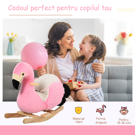  balansoar copii, forma flamingo, 60x33x52 cm [3]