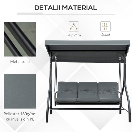  Balansoar de Gradina 3 Locuri Convertibil in Pat [6]