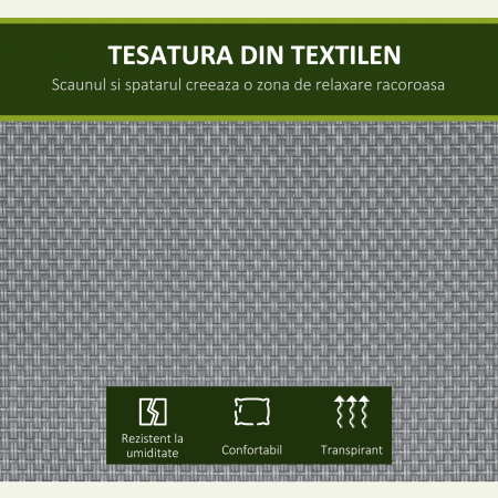  Balansoar de Gradina cu 3 Locuri, Copertina Reglabila si Picioare Anti-alunecare, 195x118x170 cm, Gri inchis [5]