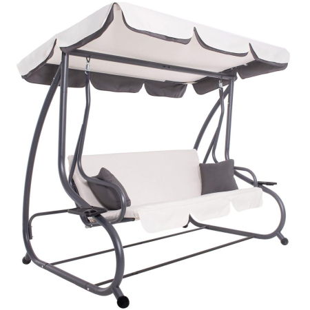 Mobilier gradina si terasa - Balansoar leagan pat 3 persoane Sersimo Cagliari, 280kg, bej