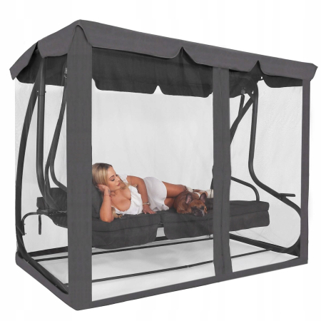 Balansoar leagan pat 3 persoane Corsica, cu plasa anti-insecte, sarcina 320kg [10]