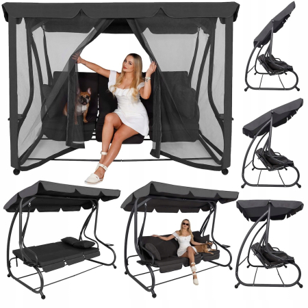 Balansoar leagan pat 3 persoane Corsica, cu plasa anti-insecte, sarcina 320kg [2]