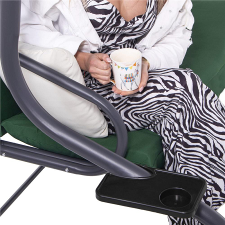 Balansoar leagan pat gradina 3 persoane, functie culcat, cadru otel vopsit cu pulbere, perne impermeabile, max 280 kg [5]