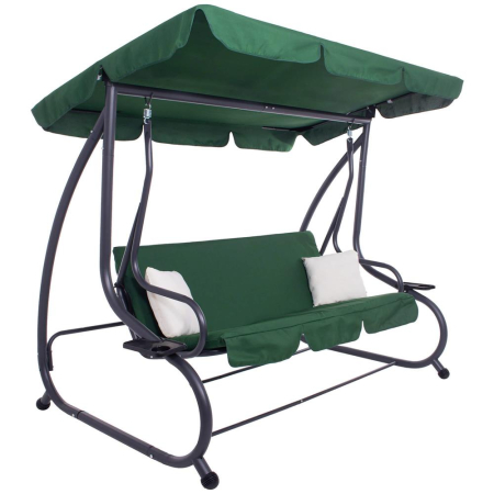 Balansoar leagan pat gradina 3 persoane, functie culcat, cadru otel vopsit cu pulbere, perne impermeabile, max 280 kg [1]