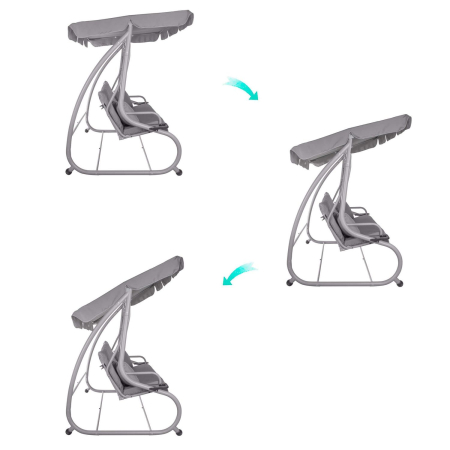 Balansoar leagan pat 3 persoane Sersimo Venetia, GS15E, greutate maxima 280kg [12]