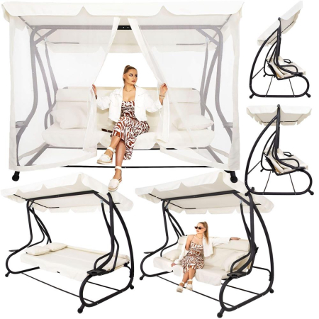 Balansoar leagan pat 4 persoane Tenerife, cu plasa anti-insecte, sarcina 320kg [1]