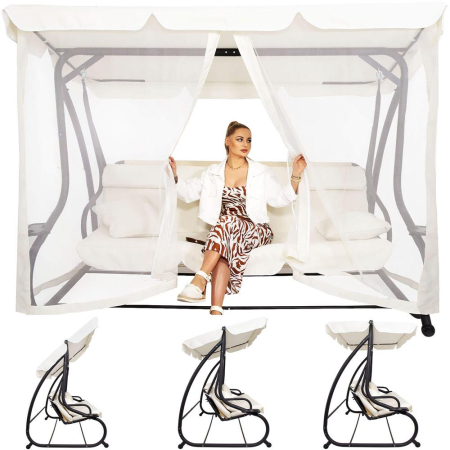 Balansoar leagan pat 4 persoane Tenerife, cu plasa anti-insecte, sarcina 320kg [21]