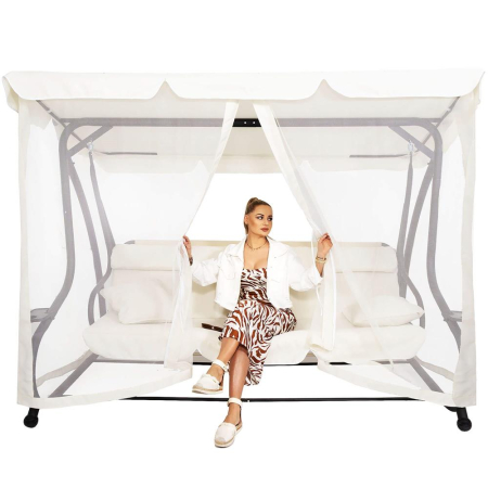 Gradina & balcon - Balansoar leagan pat 4 persoane Tenerife, cu plasa anti-insecte, sarcina 320kg