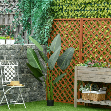  Bananier Artificial 160 cm cu Ghiveci si 10 Frunze Realiste, Planta Artificiala Tropicala pentru Decoratiuni Interioare si Exterioare, Verde [6]