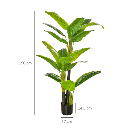  Bananier Planta in Ghiveci, Bananier Artificial, Planta Artificiala de Interior si Exterior, 150 cm [2]