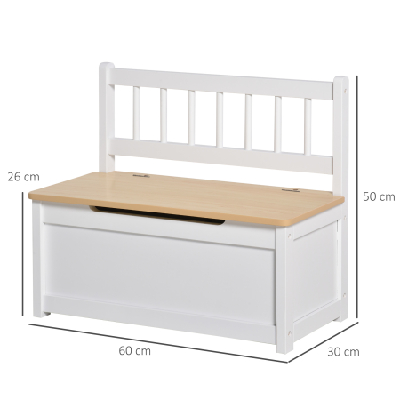  Banca Copii 2-in-1 - Cutie Depozitare Lemn 60×30×50 cm [2]