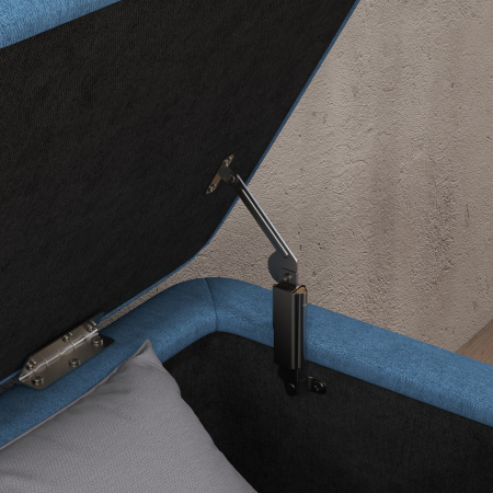  Banca de depozitare 40", tapitata din material textil cu picioare din otel pentru Living sau Dormitor, Albastru inchis [7]