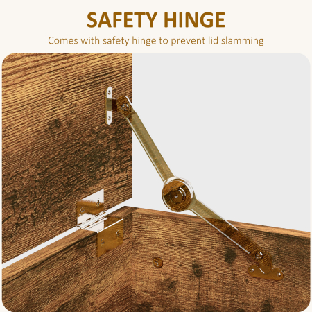  Banca de depozitare cu capacitate de 120 kg pentru dormitor si hol, din lemn, 100x40x40 cm, maro [4]