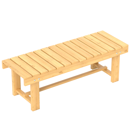 Mobilier gradina si terasa -  Banca de Exterior Impermeabila 2 Locuri din Lemn de Brad 110x38x35cm