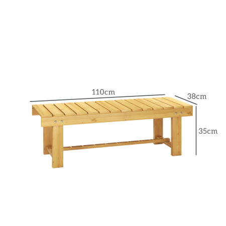  Banca de Exterior Impermeabila 2 Locuri din Lemn de Brad 110x38x35cm [2]