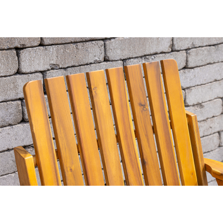 Banca de gradina 153x65x82 cm, 2 locuri, cu raft lateral, lemn de salcam, maro [5]