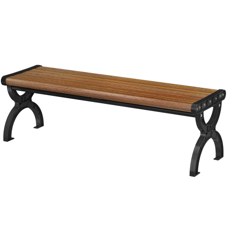 Gradina & balcon -  Banca de Gradina 2 Locuri, Banca cu Cadru din Metal si Efect de Lemn, Mobilier pentru Gradina, Terasa, Parc