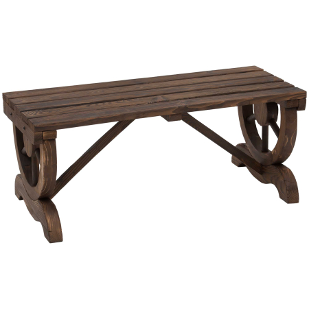 Mobilier gradina si terasa -  Banca de Gradina cu 2 locuri din lemn de molid, Maro 105x50x53cm