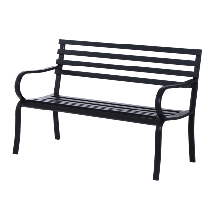 Gradina & balcon -  Banca de Gradina din Metal Neagra 127 x 62 x 82cm
