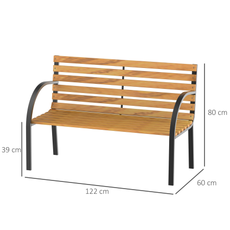  Banca de Gradina sau Terasa cu 2 locuri, in Otel 122L x 60L x 83Hcm [2]