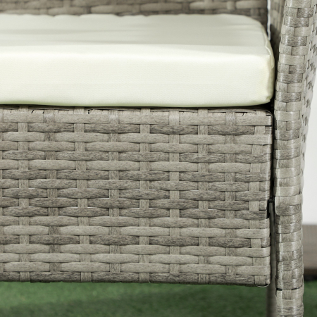  Banca din ratan pentru 2 persoane pentru gradina, scaun impletit pentru curte cu masa de ceai din sticla [7]