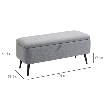  Banca Dormitor 104×38×42 cm - Catifea cu Spatiu Depozitare [2]