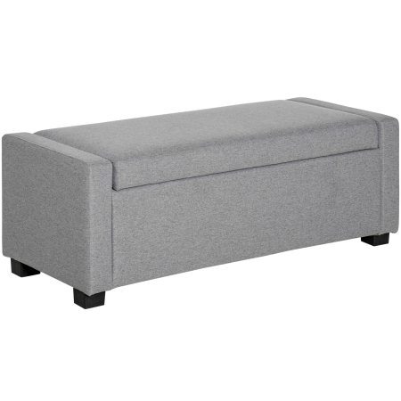 Living & hol - Banca dormitor  cu Compartiment de Depozitare din Tesatura, 120x50x44cm - Gri