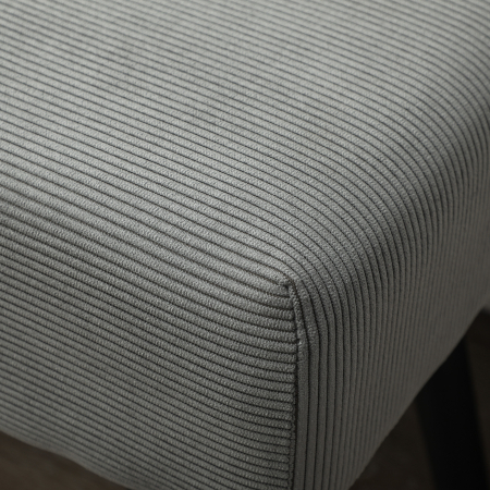  Banca pentru capatul patului matlasata din material textil cu efect catifelat cu nervuri si otel, 100x36x45 cm, gri [7]